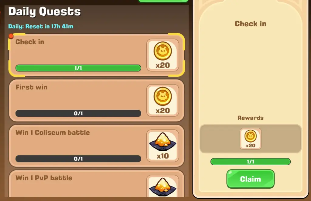 Axie classic daily quests